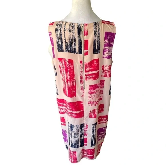 Nordstrom Halogen Midi Abstract Print Shift Dress Size Large - Picture 8 of 13